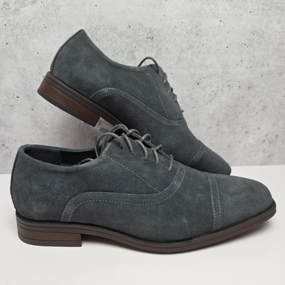NEW Joseph Abboud Dress Shoes Aaron Grey Suede Cap Toe 8.5